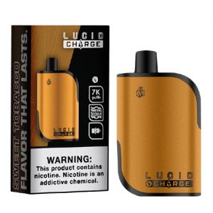 Imagem da embalagem e do dispositivo Sweet Tobacco by Lucid Charge.